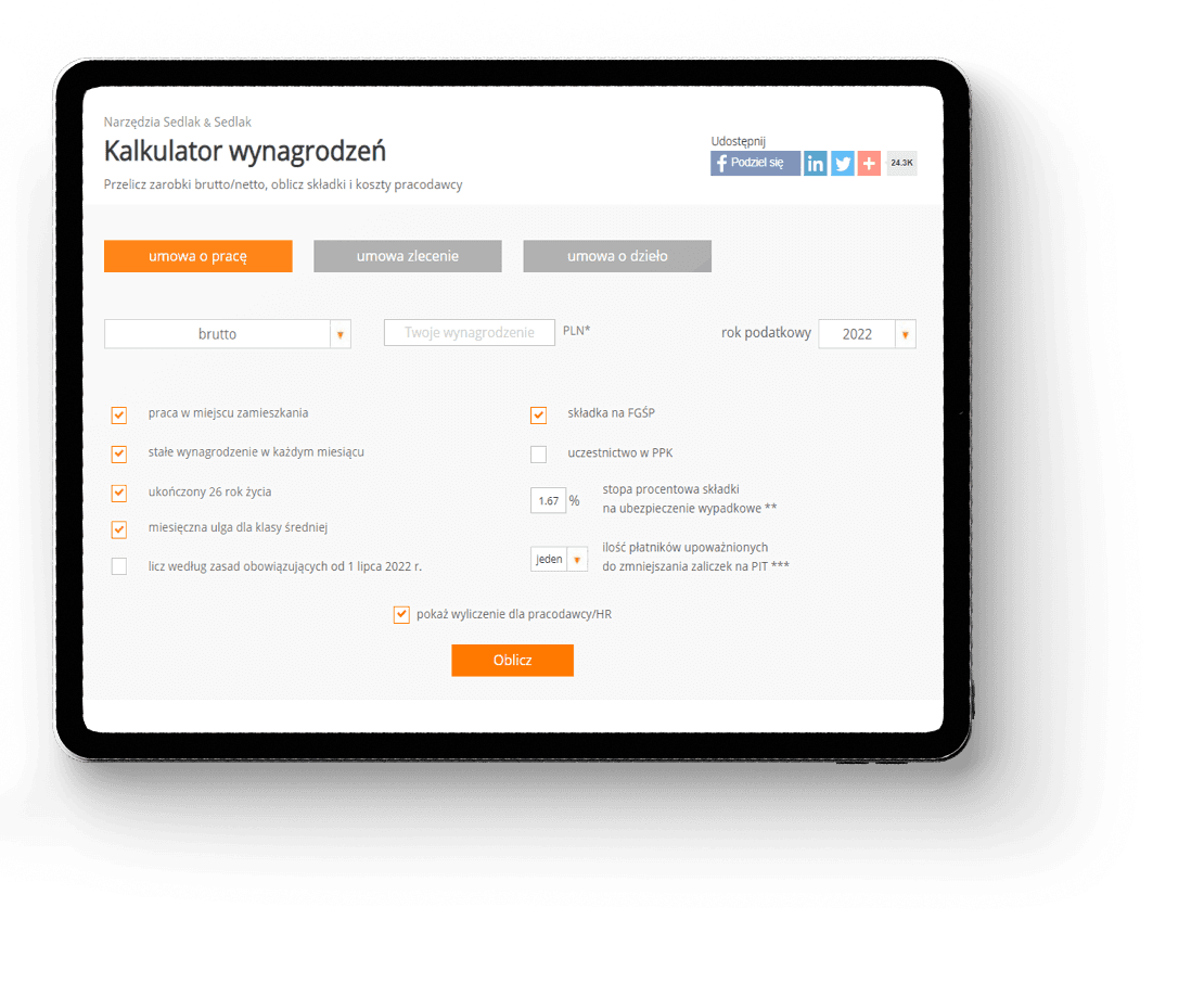 Kalkulator Wynagrodzeń